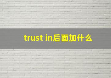 trust in后面加什么